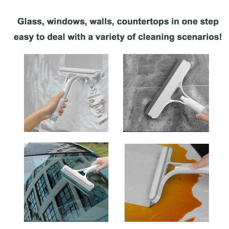 Household multi-function glass cleaning artifact cleaning mirror double-sided brush and scraping with sprayer three-in-one glass scraper