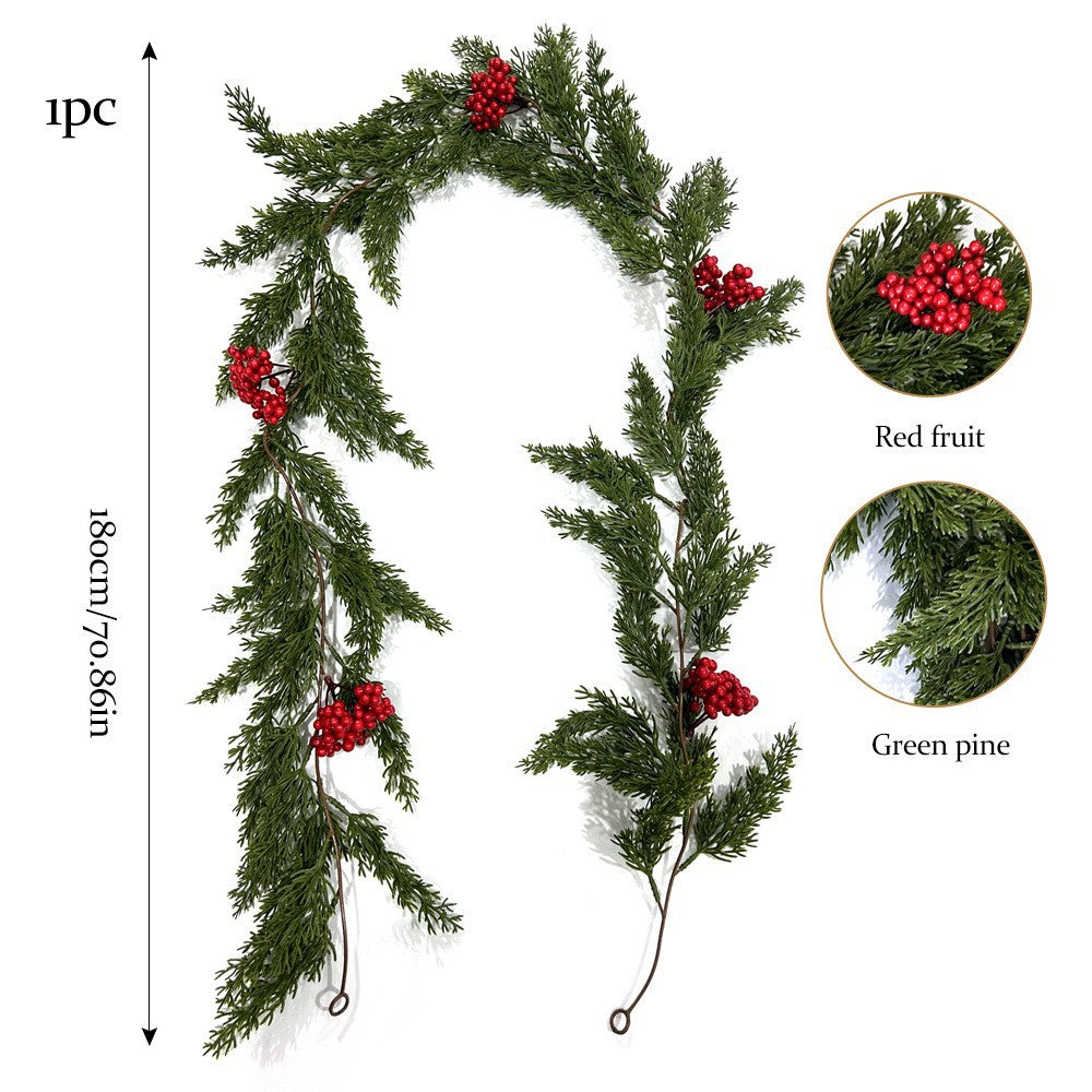 Christmas pine and cypress rattan artificial fake green plant Christmas Thanksgiving home decoration outdoor