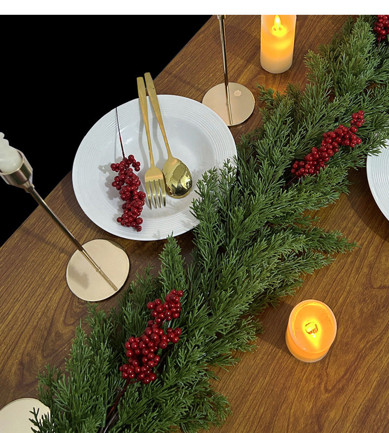 Christmas pine and cypress rattan artificial fake green plant Christmas Thanksgiving home decoration outdoor